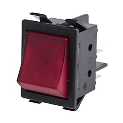ZF ロッカースイッチ Electronics 赤（DPST,幅22 高さ30.2mm）