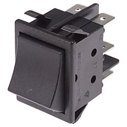 ZF Electronics ロッカースイッチ 黒（DPDT,幅22 高さ30.2mm）