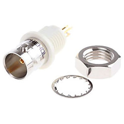 Amphenol BNCコネクタ パネルマウント はんだ 75Ω B6651B1-NNYL3G-75