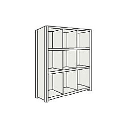 軽量ボルト式棚 （縦仕切付・100kgタイプ、高さ1200mm、1500mm）