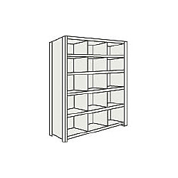 軽量ボルト式棚 （縦仕切付・100kgタイプ、高さ2100mm）