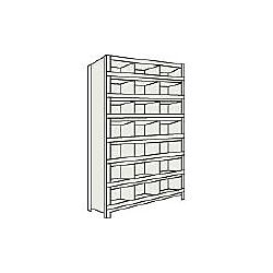 軽量ボルト式棚 （前あたり・縦仕切付・100kgタイプ､高さ1800mm）