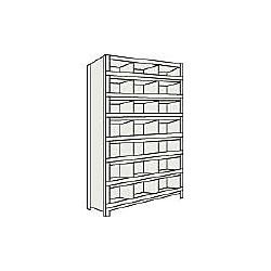 軽量ボルト式棚 （前あたり・縦仕切付・100kgタイプ、高さ2100mm）