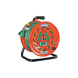 特殊機能付電工ドラム アースチェックリール 100V アース漏電しゃ断器付 30m