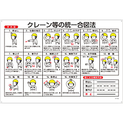 玉掛ワイヤーロープ標識 「クレーン等の統一合図法」 KY-103