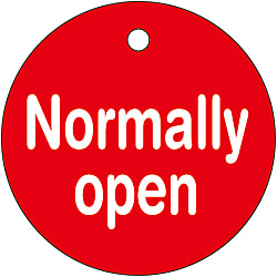 バルブ開閉札 Normally open 特15-132