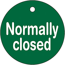バルブ開閉札 Normally closed 特15-133 画像