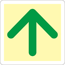 床用標識（蓄光）  「↑」