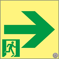 高輝度蓄光通路誘導標識「→」 377951・377961