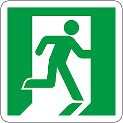 高輝度蓄光テープ補助ステッカー（壁面用） 非常口(右向き) 画像