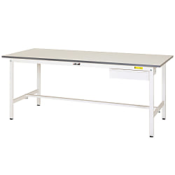 軽量作業台/ワークテーブル耐荷重150kg（固定式H740mm・キャビネット付）