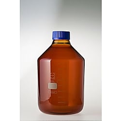 ねじ口びん 広口 茶褐色 青キャップ付