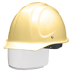 FRP樹脂製ヘルメットSYF-S型（シールド面付・雨垂れ防止溝付・衝撃吸収ライナー付）
