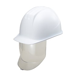 PE樹脂製ヘルメット（フルフェイスシールド面付・雨垂れ防止溝付）