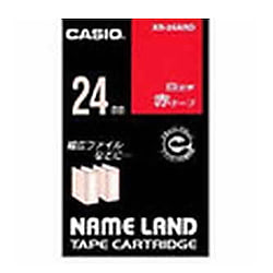 ネームランドテープ 24mm 赤/白文字
