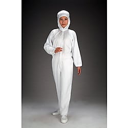 [クリーンルーム用]フード付つなぎ作業服（センターファスナー）