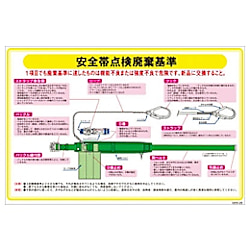 グリーンクロス マンガ標識 GEB-28 安全帯点検廃棄基準