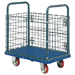 アイケー プレス製運搬車 金網付台車 810×510×205(mm)H895(mm)