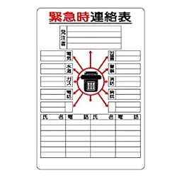 ユニット 緊急時連絡表 エコユニボード 900×600mm
