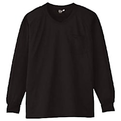 コーコス 長袖VネックTシャツA-668 13ブラックNL