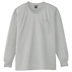 コーコス 長袖VネックTシャツA-668 3 シルバー M