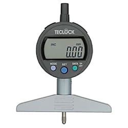 テクロック デジタルデプスゲージ 大形ベースの継足付 最小表示量0.01mm
