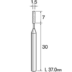 精密砥石 WA砥粒軸軽3mm