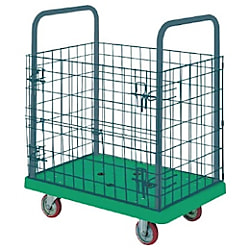 アイケー 樹脂製金網付台車 900×600×220（mm）H865（mm）