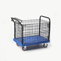 アイケー 樹脂製金網・ハンドブレーキ付台車 900×600×220