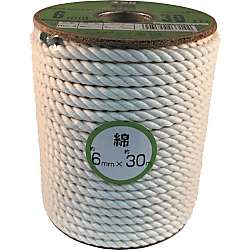 ユタカメイク ロープ 綿ロープボビン巻 6φ×30m