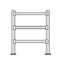 パレットラック 2トン 2500×1100×H4000 3段 単体