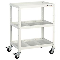 ラビットワゴン 600×400 仕切2段付 ゴム車輪 W色 高さ740mm