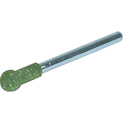 ゴム軸付砥石（軸径3mm）球型,丸溝、エッジ部などの局面加工に使用