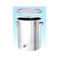 PTFEパッキン付底部勾配型ステンレス密閉容器 80L/100L