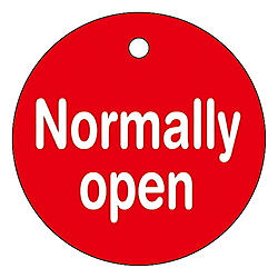 バルブ開閉札　「Normally open／Normally closed」 画像