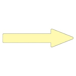 配管識別方向表示ステッカー　「→（蛍光黄）」