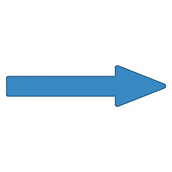 配管識別方向表示ステッカー　「→（青）」