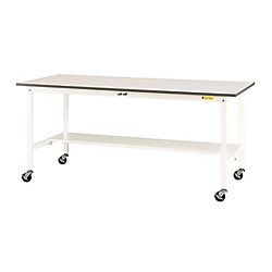ワークテーブル150シリーズ　移動式H826mm　半面棚板付　SUPCシリーズ
