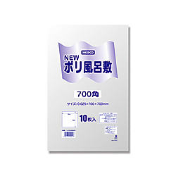 Nポリ風呂敷 700角 透明 水玉