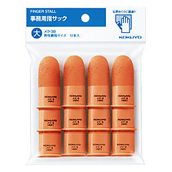 紙めくり 指サック 大 オレンジ 21mm 12本入 メク-3B