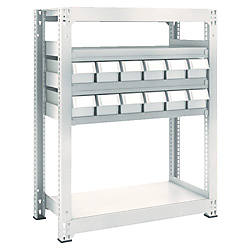 中量ボルトレス棚 M3型（樹脂ネオグレー色引き出し付（小）,300kg）