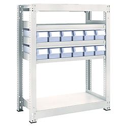 中量ボルトレス棚 M3型（樹脂透明引き出し付（小）,300kg）
