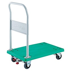 樹脂製運搬車 グランカート （固定ハンドルタイプ・4輪リング式ストッパー付）