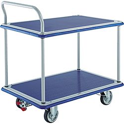 プレス製運搬車 ドンキーカート  （片袖2段タイプ・4輪リング式ストッパー付）