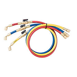 R407C、R404A、R507A、R134a用バルブ付きチャージホース