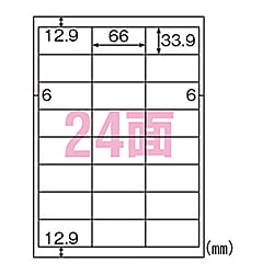 きれいにはがせるエコノミーラベル 100枚入 24面四辺余白