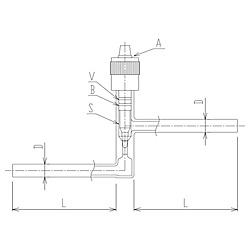 流量調整用ニードルバルブ　Y形(ストレートタイプ)　芯棒材質:PTFE　2228シリーズ