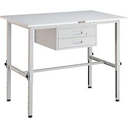 TRUSCO AEM型高さ調節作業台 1200X750 2段引出付 W色