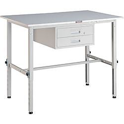 TRUSCO RAEM型高さ調節作業台 1200X750 2段引出付 W色