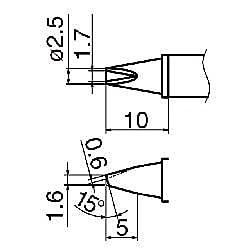 T12シリーズこて先 溝付き